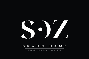 SOZ abstract letter logo design. This logo is designed by three abstract letters.