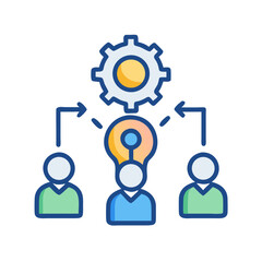 Creative Teamwork Process Icon Design