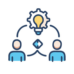 Creative Teamwork Process Icon Design
