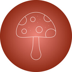 Mushroom single vector illustration icon