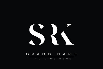 SRK abstract letter logo design. This logo is designed by three abstract letters.