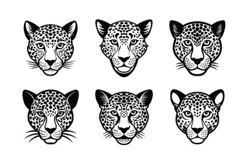 leopard cheetah head vector art silhouette