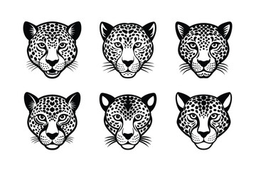leopard cheetah head vector art silhouette