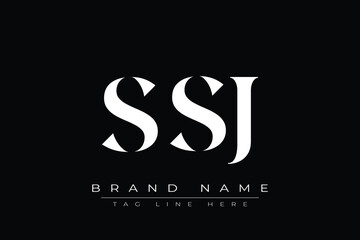SSJ abstract letter logo design. This logo is designed by three abstract letters.