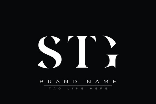 STG abstract letter logo design. This logo is designed by three abstract letters.