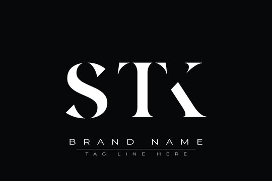 STK abstract letter logo design. This logo is designed by three abstract letters.