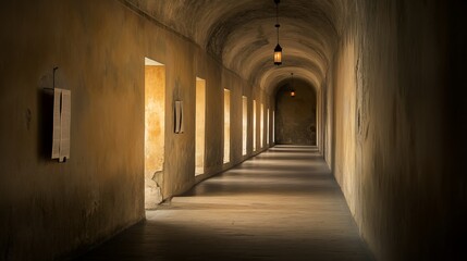 Mysterious Long Corridors of an Ancient Building
