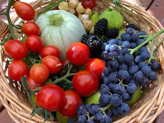 basket of fruits and vegetables