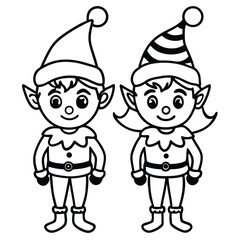 Adorable Christmas Elf Coloring Page | Festive Holiday Printable for Kids
