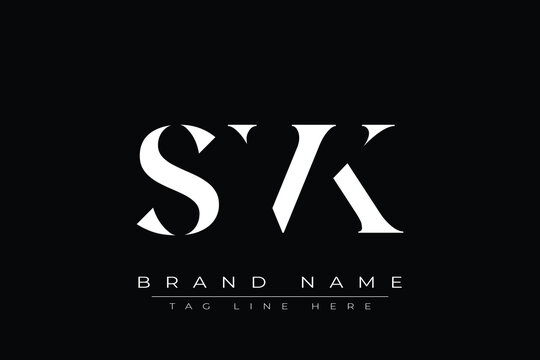 SVK abstract letter logo design. This logo is designed by three abstract letters.