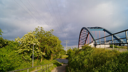 Brücke, Baum, Weg, Natur, Himmel, Frühling