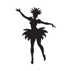 Samba Dancer Silhouette for Brazilian Carnival and Dance Themes