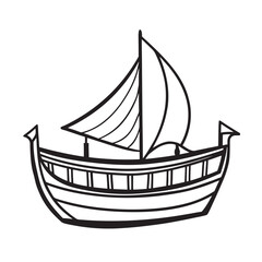 Traditional Dhow Boat Silhouette for Maritime Design Projects