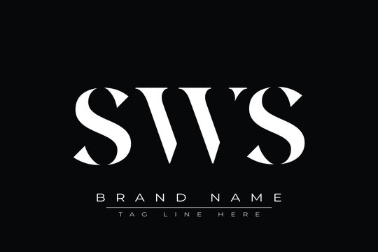 SWS abstract letter logo design. This logo is designed by three abstract letters.