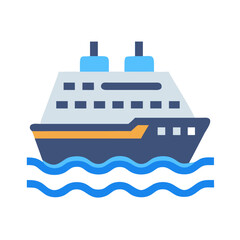Cruise Ship Sea Travel Icon Design