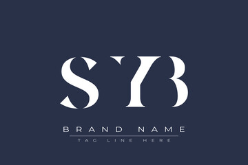 SYB abstract letter logo design. This logo is designed by three abstract letters.