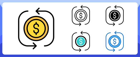 Financial Balance, Hybrid Work Multi Style Design Vector Concept