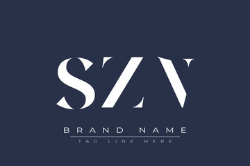 SZN abstract letter logo design. This logo is designed by three abstract letters.