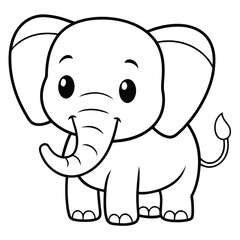 Cute cartoon baby elephant vector illustration