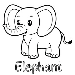 Cute cartoon baby elephant vector illustration