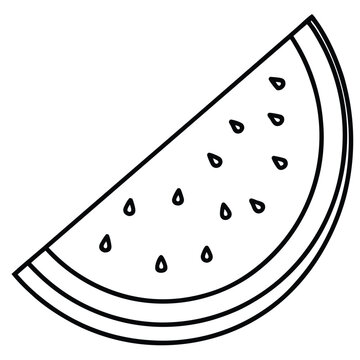 recommend clip art: Vector art of a cartoon watermelon slice, a fruity food illustration