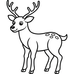 Obraz premium Wild deer silhouette vector illustration animal