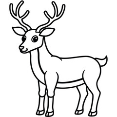 Wild deer silhouette vector illustration animal