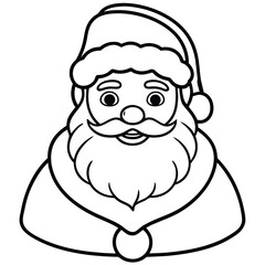 cartoon santa claus face illustration of a crazy vector character with a smile coloring pages