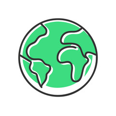 Obraz premium Eco-Friendly Earth Illustration in Green and White 