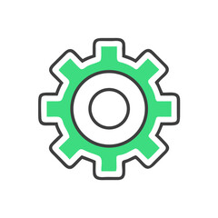 Green gear symbolizing eco-friendly technology  