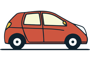 Red Compact Car for Urban Travel and Transport