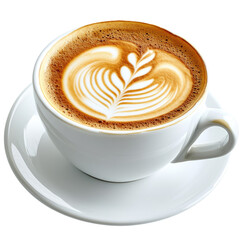 Cappuccino Latte Art on transparent background