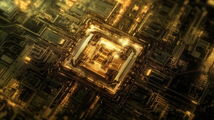 Close-up of Intricate Circuitry in Advanced Quantum