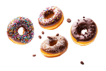 Organic Vegan Donuts on transparent background
