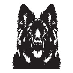 Fototapeta premium Vector silhouette of a dog, Dog illustration, Dog art, Dog drawing, Pet Animal Silhouette.