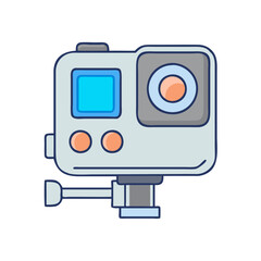 Action camera vector illustration for sport photography and adventure recording device equipment design