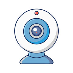 Webcam camera for video conferencing and streaming white and blue design for online communication use