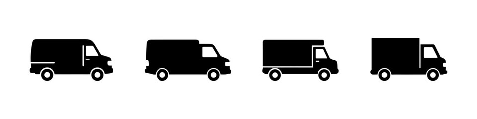 Truck icon set. Transport, transportation symbol in linear style. Vector illustration