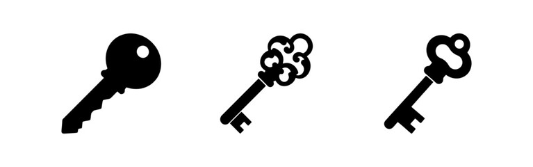 Key icon. Lock, access account, login, password, house key, security symbol. Vector illustration.