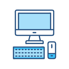 Desktop Computer Monitor Keyboard Icon Design