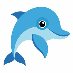 A Dolphin Illustration on white background