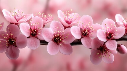 Obraz premium Delicate pink blossoms in soft focus