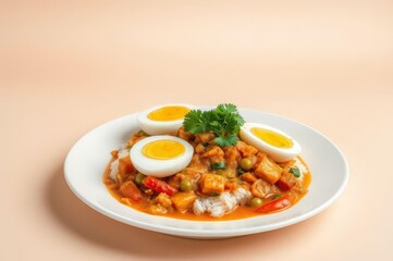 Delicious Lontong with Vegetable Curry