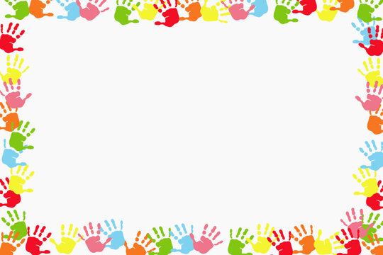 children's handprint frame with space for text