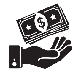 The concept of a bribe or payment. Cartoon flat style. bribe is given in the hands