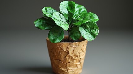 Fototapeta premium Plant in paper pot