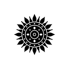 creative details Boishakhi Sun Motif Icon Vector Illustration