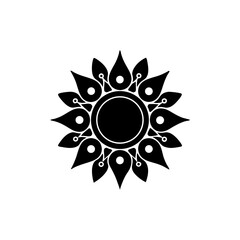 creative details Boishakhi Sun Motif Icon Vector Illustration