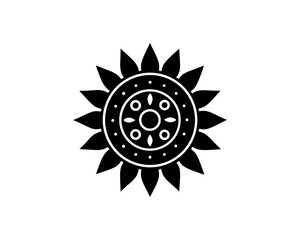 Naklejka premium creative details Boishakhi Sun Motif Icon Vector Illustration