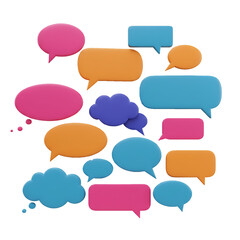 group speech bubble with different colors iolated on white background 